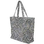 Gray Paisley Texture, Paisley Zip Up Canvas Bag