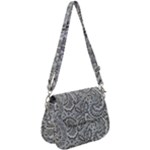 Gray Paisley Texture, Paisley Saddle Handbag