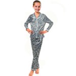 Gray Paisley Texture, Paisley Kids  Satin Long Sleeve Pajamas Set