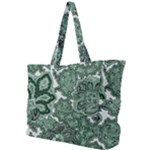 Green Ornament Texture, Green Flowers Retro Background Simple Shoulder Bag