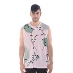 Plants Pattern Design Branches Branch Leaves Botanical Boho Bohemian Texture Drawing Circles Nature Men s Basketball Tank Top