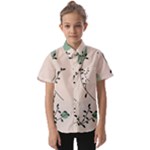 Plants Pattern Design Branches Branch Leaves Botanical Boho Bohemian Texture Drawing Circles Nature Kids  Short Sleeve Shirt