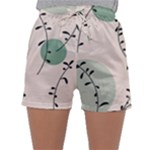 Plants Pattern Design Branches Branch Leaves Botanical Boho Bohemian Texture Drawing Circles Nature Sleepwear Shorts