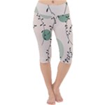 Plants Pattern Design Branches Branch Leaves Botanical Boho Bohemian Texture Drawing Circles Nature Lightweight Velour Cropped Yoga Leggings