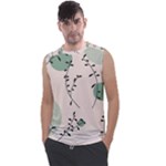 Plants Pattern Design Branches Branch Leaves Botanical Boho Bohemian Texture Drawing Circles Nature Men s Regular Tank Top