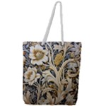 Flower Floral Pattern Floral Digital Spring Flora Botanical Blossom Bloom Vintage Full Print Rope Handle Tote (Large)