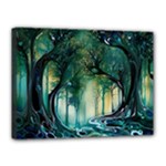 Trees Forest Mystical Forest Background Landscape Nature Canvas 16  x 12  (Stretched)