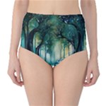 Trees Forest Mystical Forest Background Landscape Nature Classic High-Waist Bikini Bottoms