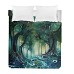 Trees Forest Mystical Forest Background Landscape Nature Duvet Cover Double Side (Full/ Double Size)