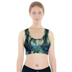Trees Forest Mystical Forest Background Landscape Nature Sports Bra With Pocket