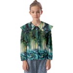 Trees Forest Mystical Forest Background Landscape Nature Kids  Peter Pan Collar Blouse