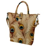 Vintage Peacock Feather Peacock Feather Pattern Background Nature Bird Nature Buckle Top Tote Bag
