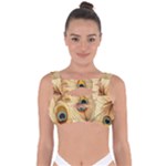 Vintage Peacock Feather Peacock Feather Pattern Background Nature Bird Nature Bandaged Up Bikini Top