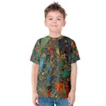 Flowers Trees Forest Mystical Forest Nature Background Landscape Kids  Cotton T-Shirt