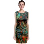 Flowers Trees Forest Mystical Forest Nature Background Landscape Classic Sleeveless Midi Dress