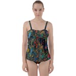 Flowers Trees Forest Mystical Forest Nature Background Landscape Twist Front Tankini Set