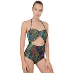 Flowers Trees Forest Mystical Forest Nature Background Landscape Scallop Top Cut Out Swimsuit