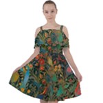 Flowers Trees Forest Mystical Forest Nature Background Landscape Cut Out Shoulders Chiffon Dress