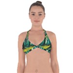 Trees Forest Mystical Forest Nature Junk Journal Landscape Nature Halter Neck Bikini Top