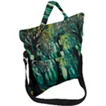 Trees Forest Mystical Forest Nature Junk Journal Landscape Nature Fold Over Handle Tote Bag