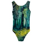 Trees Forest Mystical Forest Nature Junk Journal Landscape Nature Kids  Cut-Out Back One Piece Swimsuit