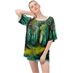 Trees Forest Mystical Forest Nature Junk Journal Landscape Nature Oversized Chiffon Top