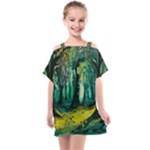 Trees Forest Mystical Forest Nature Junk Journal Landscape Nature Kids  One Piece Chiffon Dress