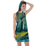 Trees Forest Mystical Forest Nature Junk Journal Landscape Nature Racer Back Hoodie Dress