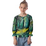 Trees Forest Mystical Forest Nature Junk Journal Landscape Nature Kids  Cuff Sleeve Top