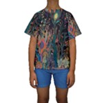 Trees Forest Mystical Forest Nature Junk Journal Landscape Kids  Short Sleeve Swimwear