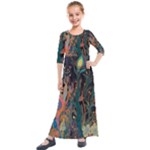 Trees Forest Mystical Forest Nature Junk Journal Landscape Kids  Quarter Sleeve Maxi Dress