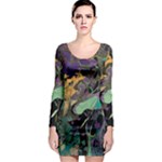 Flowers Trees Forest Mystical Forest Nature Long Sleeve Bodycon Dress