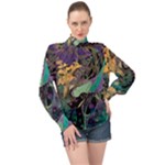 Flowers Trees Forest Mystical Forest Nature High Neck Long Sleeve Chiffon Top
