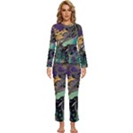 Flowers Trees Forest Mystical Forest Nature Womens  Long Sleeve Lightweight Pajamas Set