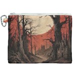 Comic Gothic Macabre Vampire Haunted Red Sky Canvas Cosmetic Bag (XXL)
