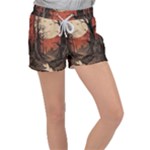 Comic Gothic Macabre Vampire Haunted Red Sky Women s Velour Lounge Shorts