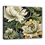 Flower Blossom Bloom Botanical Spring Nature Floral Pattern Leaves Canvas 20  x 16  (Stretched)