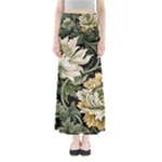 Flower Blossom Bloom Botanical Spring Nature Floral Pattern Leaves Full Length Maxi Skirt