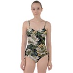 Flower Blossom Bloom Botanical Spring Nature Floral Pattern Leaves Sweetheart Tankini Set