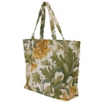 Flower Floral Pattern Floral Digital Paper Spring Flora Botanical Blossom Bloom Vintage Zip Up Canvas Bag
