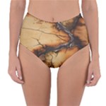 Texture Woodgrain Pattern Nature Wood Pattern Reversible High-Waist Bikini Bottoms