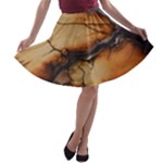 Texture Woodgrain Pattern Nature Wood Pattern A-line Skater Skirt