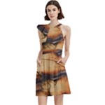 Texture Woodgrain Pattern Nature Wood Pattern Cocktail Party Halter Sleeveless Dress With Pockets