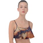 Texture Woodgrain Pattern Nature Wood Pattern Frill Bikini Top