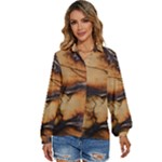 Texture Woodgrain Pattern Nature Wood Pattern Women s Long Sleeve Button Up Shirt