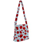 Poppies Flowers Red Seamless Pattern Zipper Messenger Bag