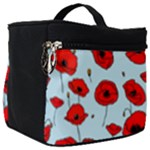 Poppies Flowers Red Seamless Pattern Make Up Travel Bag (Big)