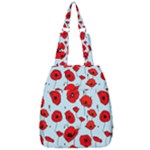 Poppies Flowers Red Seamless Pattern Center Zip Backpack