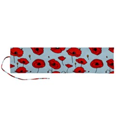 Poppies Flowers Red Seamless Pattern Roll Up Canvas Pencil Holder (L) from ArtsNow.com