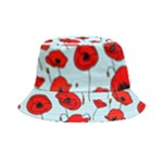 Poppies Flowers Red Seamless Pattern Bucket Hat